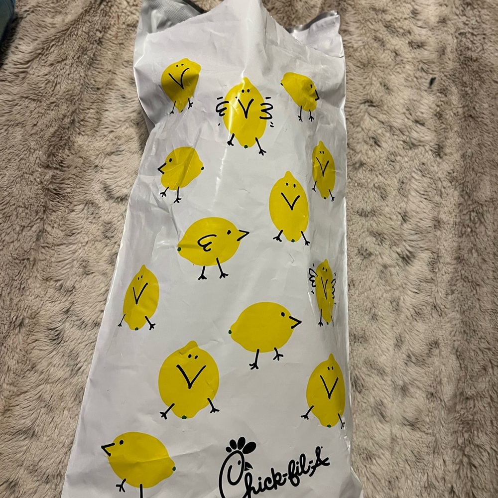 Chick-fil-A Yellow Chick Print Bag and Chick cup